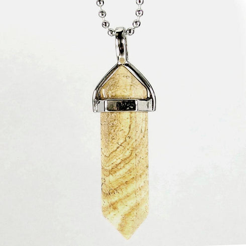 Picture Jasper Gemstone Pendant Necklace